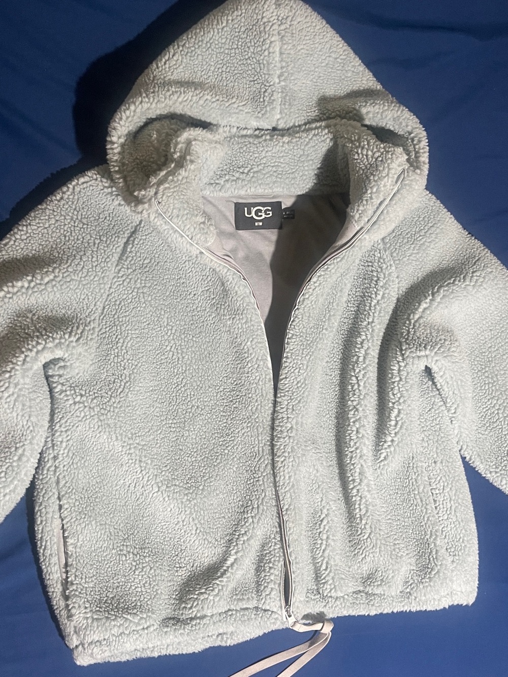 UGG Kids/Petite Women Mint Sherpa Hooded Puffer Jacket